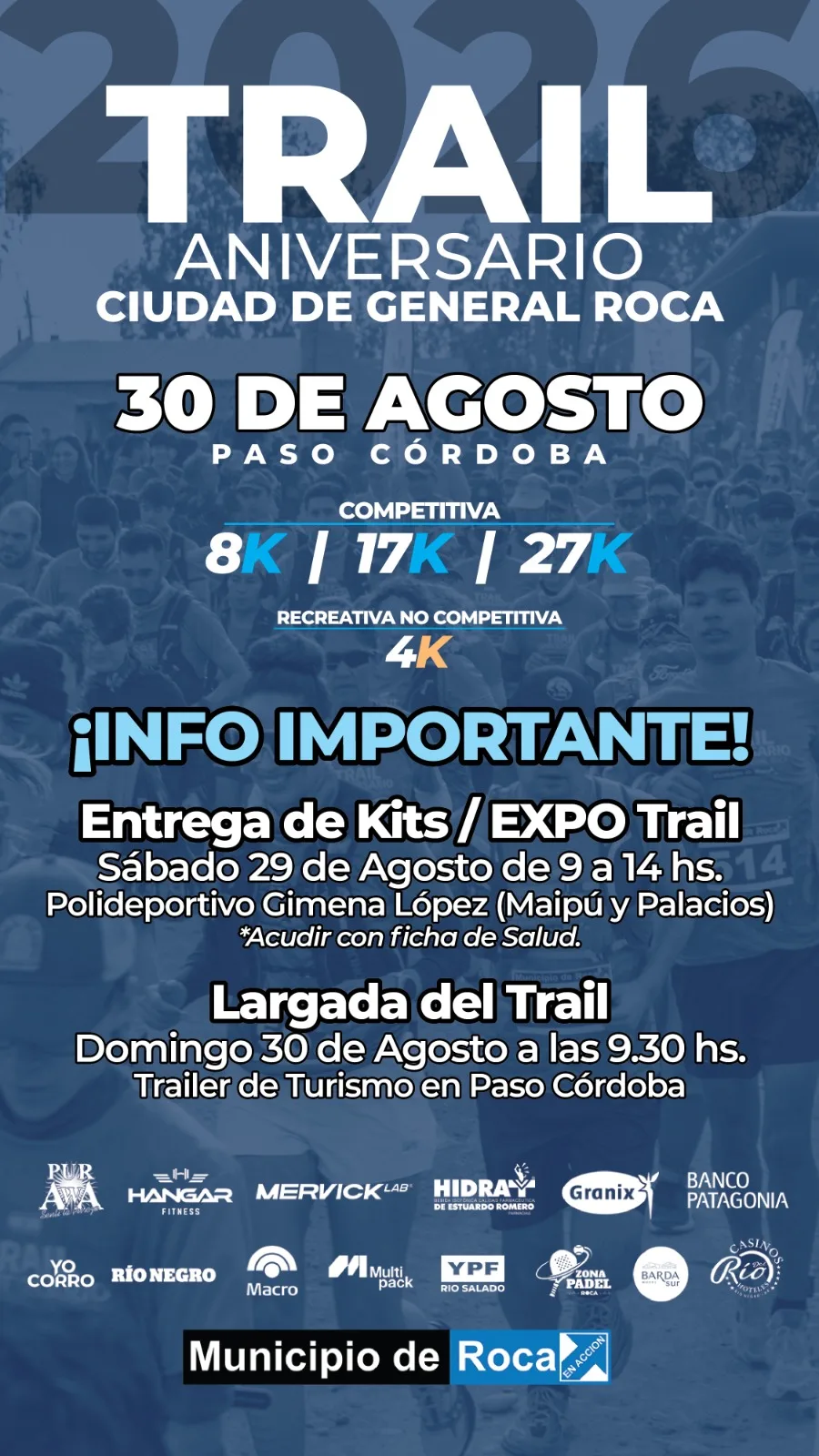 Detalles del Trail Aniversario: Retiro de kits y cronograma