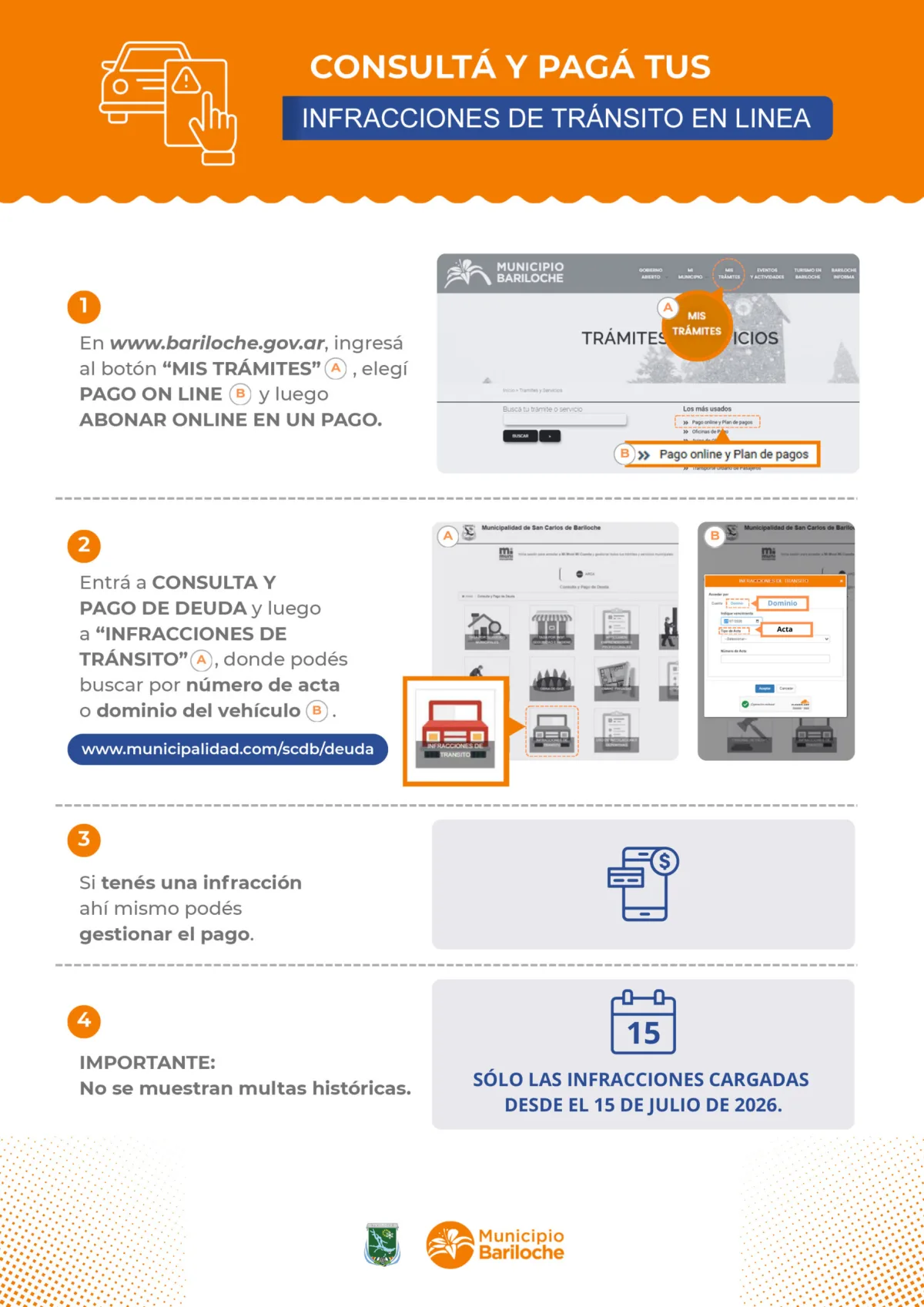 El Municipio implementó el pago online de infracciones