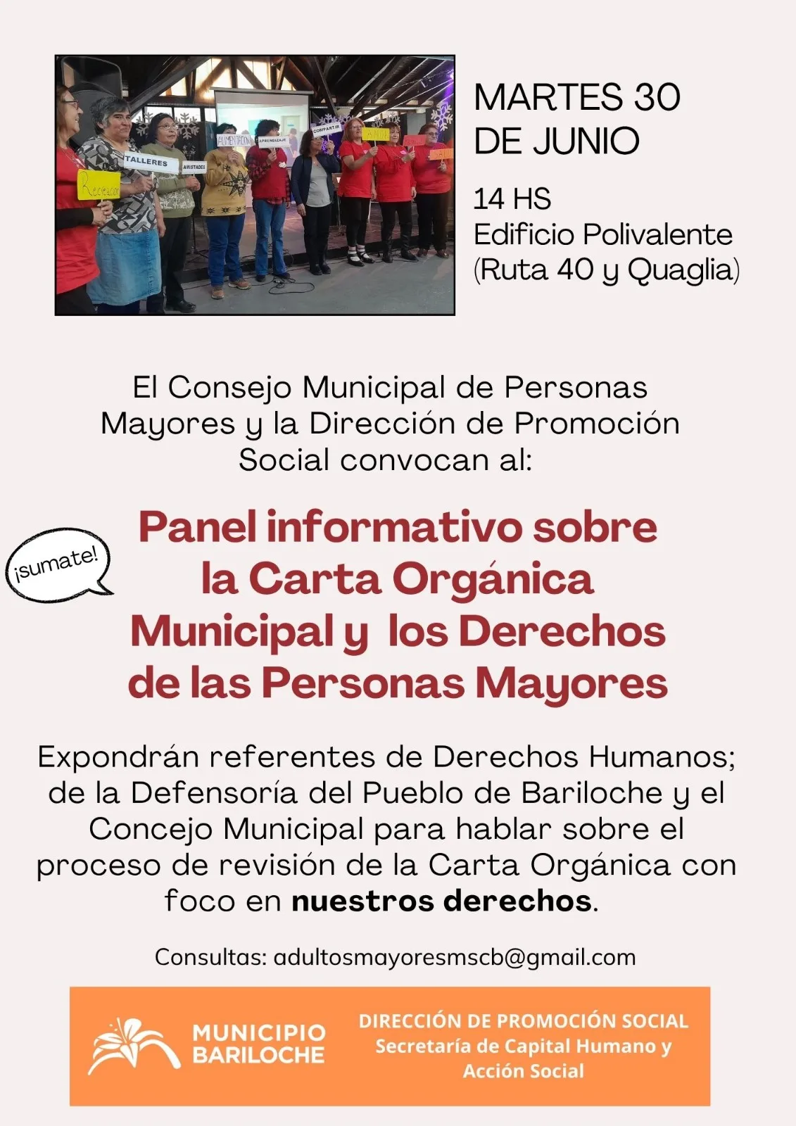 Panel abierto para personas mayores sobre derechos y reforma local