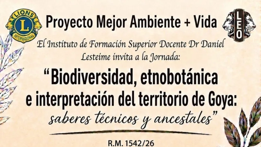 Capacitación sobre biodiversidad en Goya este viernes