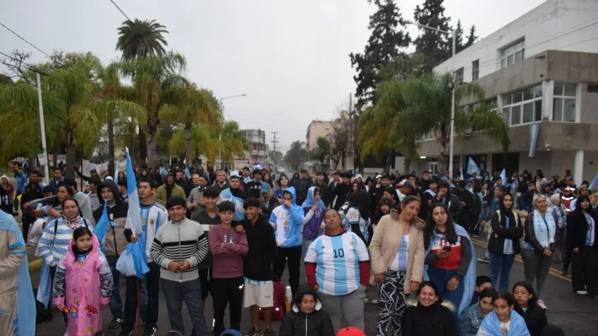 Goya celebró el subcampeonato mundial con gran pantalla en la plaza