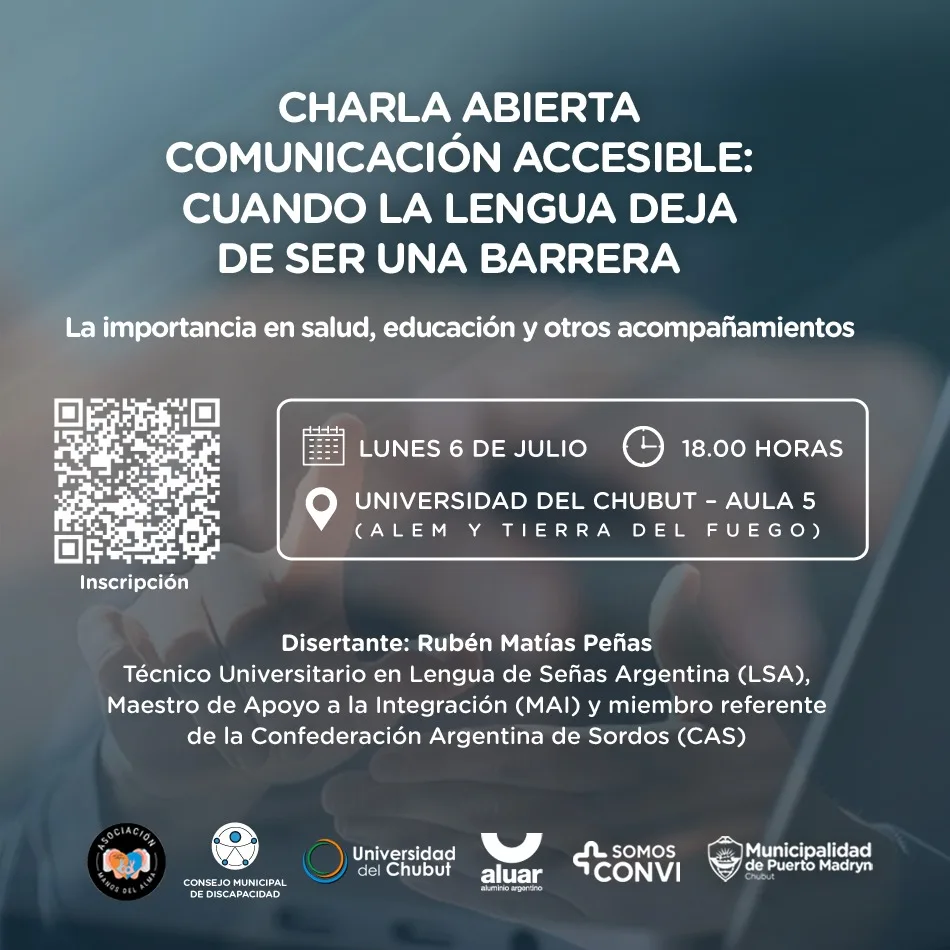 Charla sobre Comunicación Accesible se realizará en Puerto Madryn