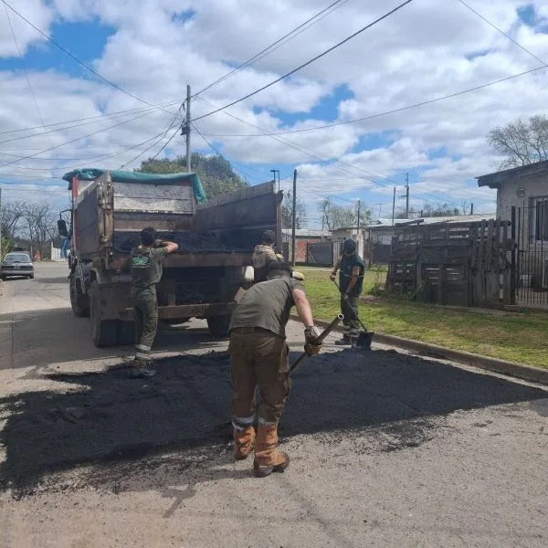 Mejoras en el bacheo de calles en Monte Grande