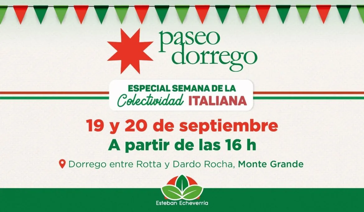 Paseo Dorrego celebra la cultura italiana el 19 y 20 de septiembre