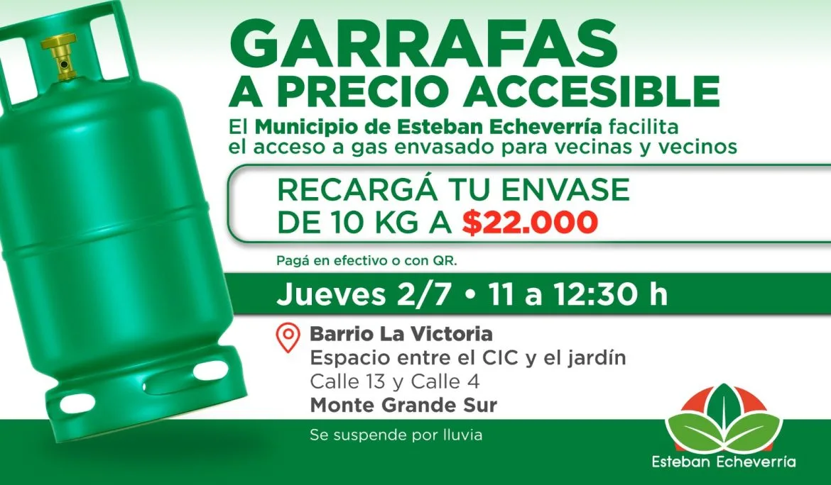 Recarga de garrafas a precio accesible en Monte Grande Sur