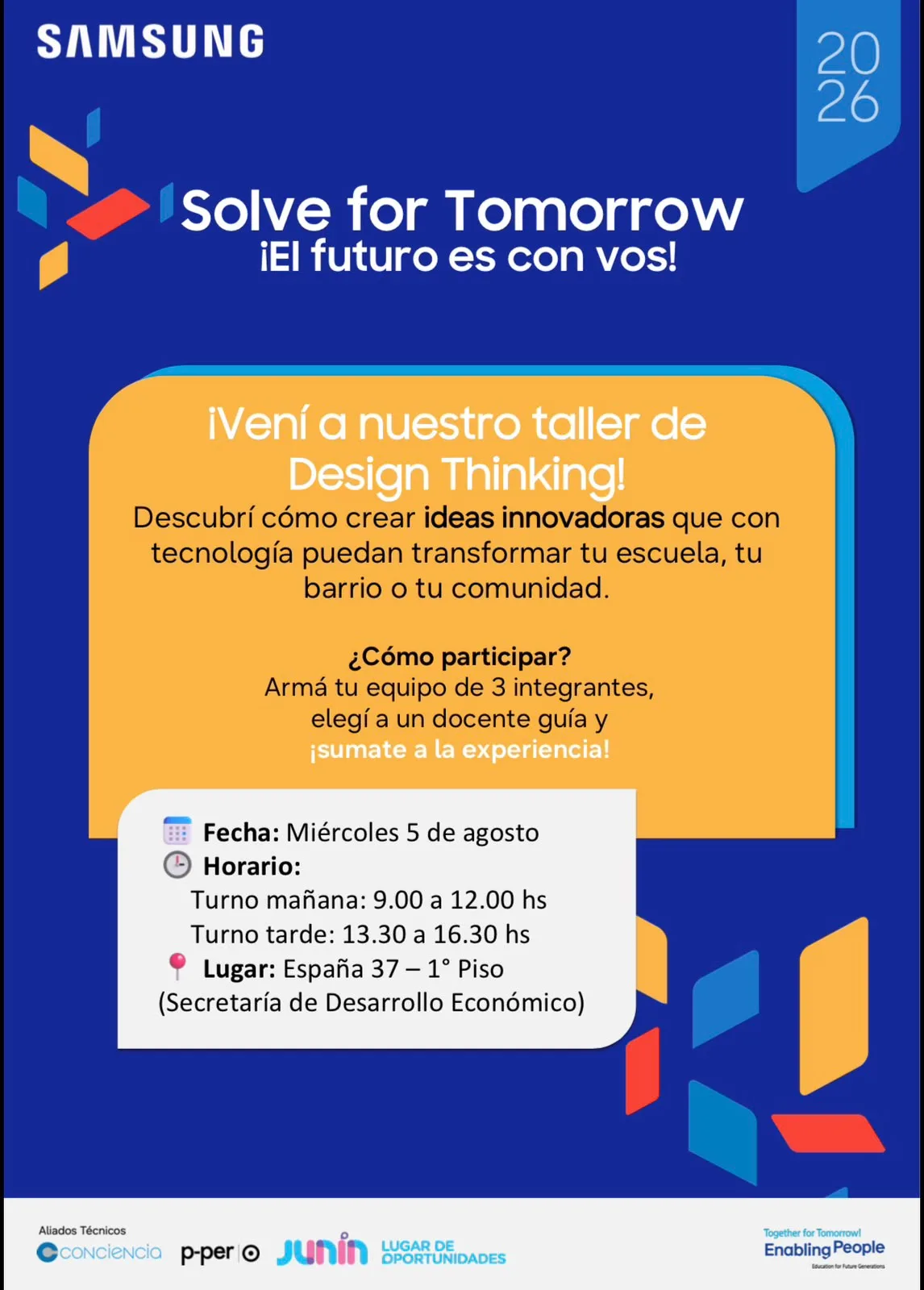 Estudiantes de Junín pueden inscribirse en programa de Samsung