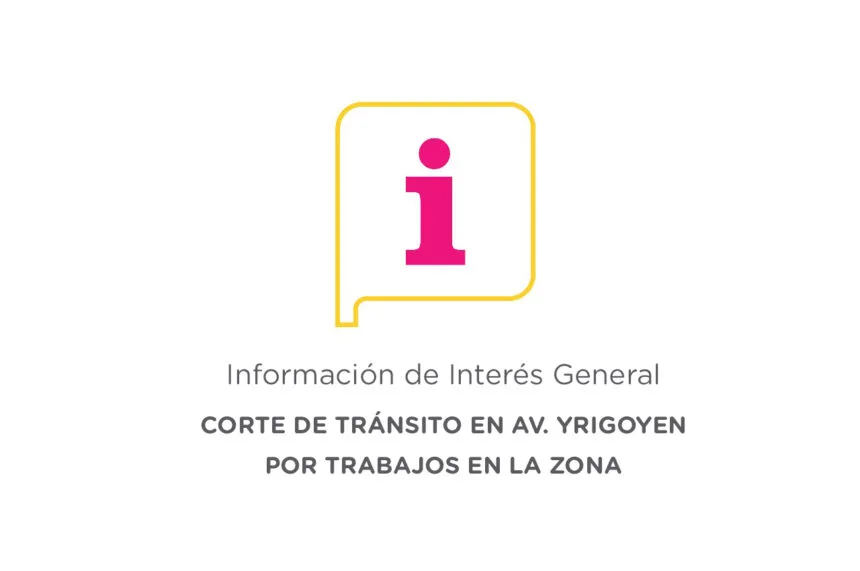 Interrupción del tránsito en avenida Yrigoyen por reparaciones