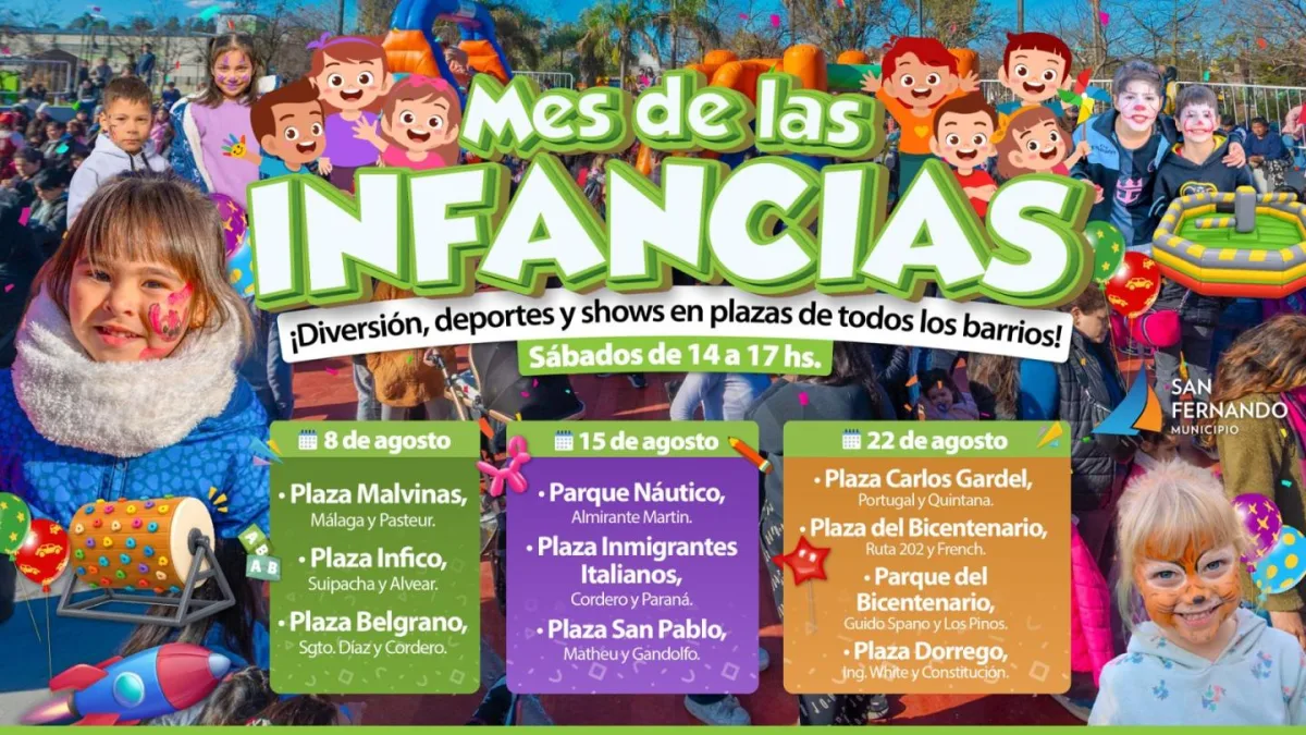 Actividades gratuitas para niños en plazas de San Fernando
