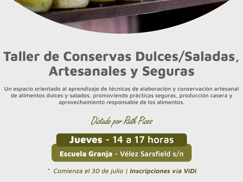 La Escuela Granja abre las inscripciones al taller de conservas artesanales dulces y saladas