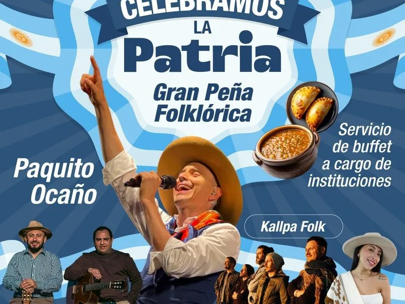 Peña folklórica gratuita en Villa María por el Día de la Independencia
